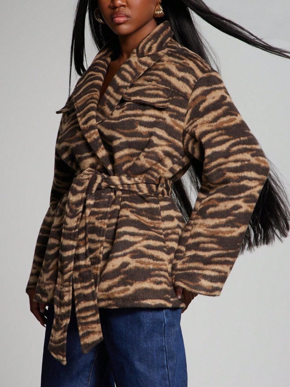 Multicolor Casual Women's Teddy Jacket - Picture 7 of 7